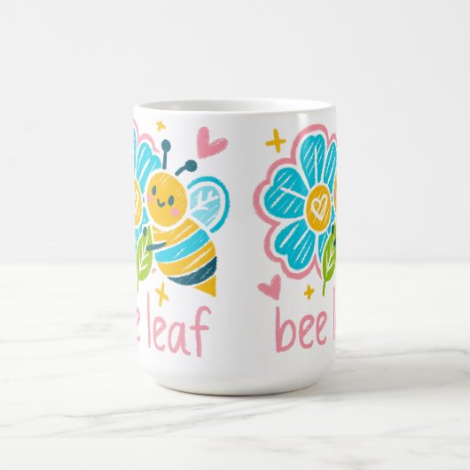 Mug Cute Bee Leaf  Inspirational for Yoga practitioner (Centre)