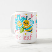 Mug Cute Bee Leaf  Inspirational for Yoga practitioner (Devant gauche)