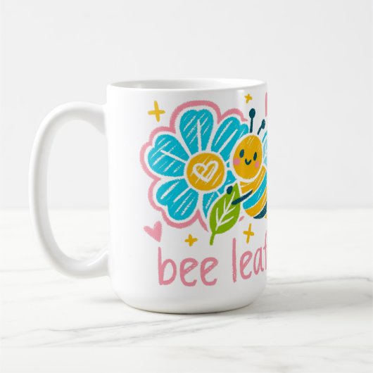 Mug Cute Bee Leaf  Inspirational for Yoga practitioner (Gauche)