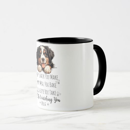 Mug Cute Bernese Mountain Dog Funny Custom (Devant droit)