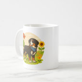 Mug Cute Bernese Mountain Dog with Sunflower & Butterf (Devant gauche)