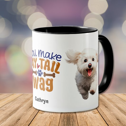 Mug Cute Bichon Frise Chien Vous Faites Mon Wag De Que