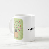 Mug Cute Black Cat In Box Cat Lover Custom Name  (Devant gauche)