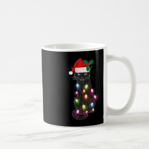 Mug Cute Black Cat Noël Light Amusant Amoureux des cha