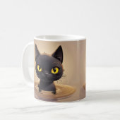 Mug Cute Black Cat Swimming Graphic Art (Devant gauche)