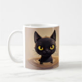 Mug Cute Black Cat Swimming Graphic Art (Gauche)