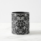 Mug Cute black dalmatian flowers background design (Centre)