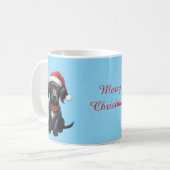 Mug Cute Black Dog at Christmas (Devant gauche)