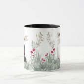 Mug Cute Black Labrador Aquarelle Café Time (Centre)