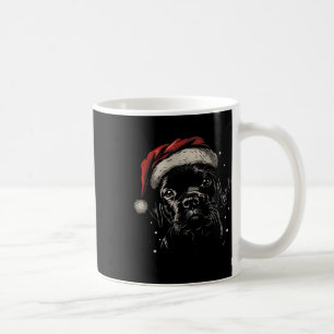 Mug Cute Black Puppy Lab Santa Hat Xmas Chien Labrador