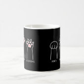 Mug Cute Black Rose Funny Chat Papier Rock Ciseaux mèm (Centre)