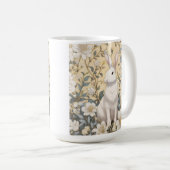 Mug Cute Blanc Bunny Pastel Jaune Floral (Devant droit)
