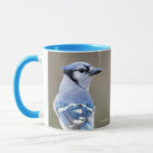 Mug Cute Bleu Jay Songbird sur Treestump (Gauche)