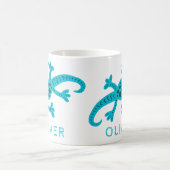 Mug Cute Blue Gecko Lizard Nom des enfants (Centre)