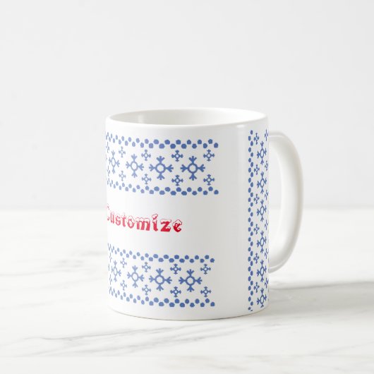 Mug Cute Blue Snowflakes Motif Thunder_Cove (Devant droit)