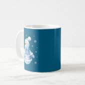Mug Cute Blue Snowman With Snowflakes Winter Christmas (Devant gauche)