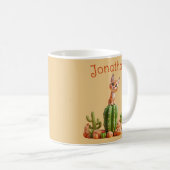 Mug Cute Bobcat sur cactus (Devant droit)