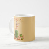 Mug Cute Bobcat sur cactus (Devant gauche)