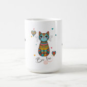Mug Cute Boho Coloré Chat Floral (Centre)
