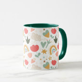 Mug Cute Boho Rainbows, Coeurs et Fleurs (Devant droit)