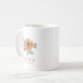 Mug Cute Boho Terracotta Floral Green Mama Est. (Devant gauche)
