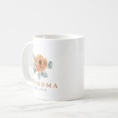 Mug Cute Boho Terracotta Floral Greenery Grandma Est. (Devant gauche)