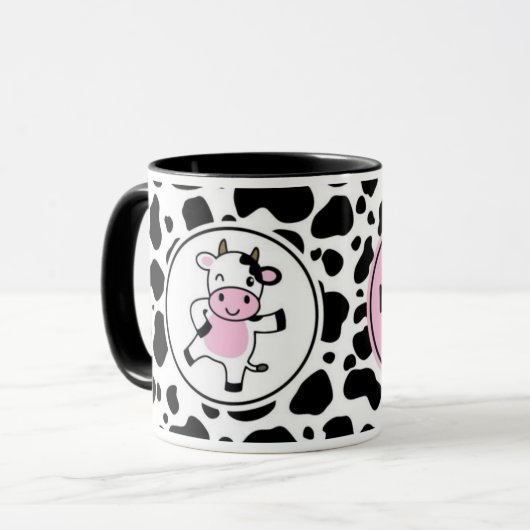 Mug Cute “Bom Dia Muuuuu” Kawaii Cow Design (Devant gauche)