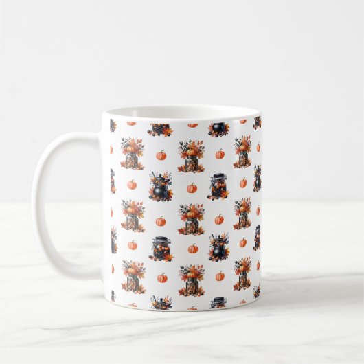 Mug Cute bonbons d'Halloween | Motif citrouille (Gauche)