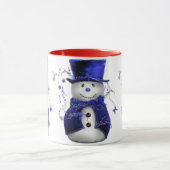 Mug Cute bonhomme en velours bleu Noël (Centre)