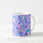 Mug Cute Botanique Champignons Fleurs pourpres Turquoi (Devant droit)