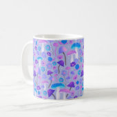 Mug Cute Botanique Champignons Fleurs pourpres Turquoi (Devant gauche)