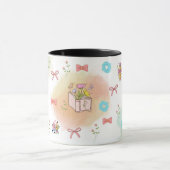 Mug Cute Bows Books and Pencil Design, Soft Girl Study (Centre)