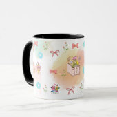 Mug Cute Bows Books and Pencil Design, Soft Girl Study (Devant gauche)