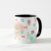Mug Cute Bows Books and Pencil Design, Soft Girl Study (Devant droit)