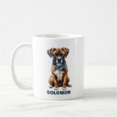 Mug Cute Boxer portant une écharpe personnalisée (Gauche)