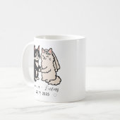Mug Cute Bride & Groom chats nom personnalisé mariage (Devant gauche)
