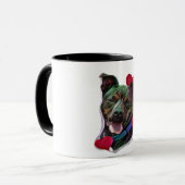 Mug Cute Brindle Pop Art Pit Bull Staffordshire Amour (Devant gauche)
