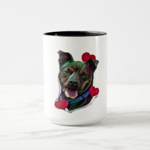 Mug Cute Brindle Pop Art Pit Bull Staffordshire Amour