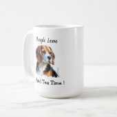 Mug Cute Brown beagle Personalize (Devant gauche)