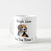 Mug Cute Brown beagle Personalize (Devant gauche)
