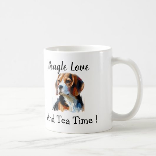 Mug Cute Brown beagle Personalize (Droite)