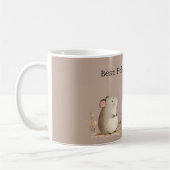 Mug Cute Brown Cream Hérisson Souris Meilleurs amis (Gauche)
