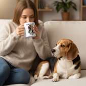 Mug Cute BROWNS/ Blancs Beagle de thé du matin