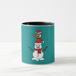 Mug Cute Bruant sur Snowman
