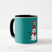 Mug Cute Bruant sur Snowman (Devant gauche)