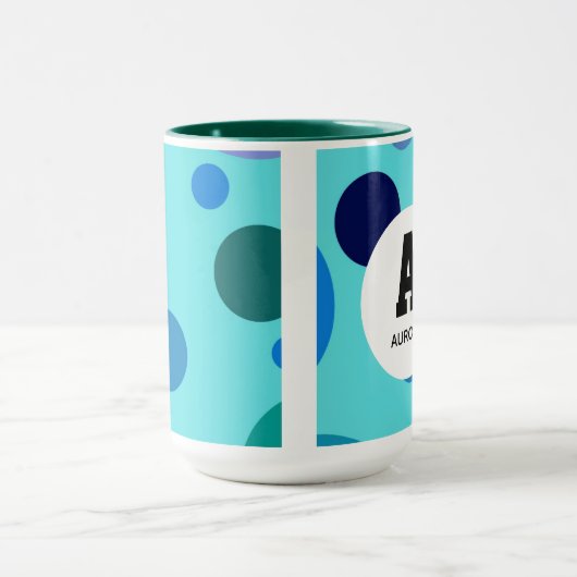 Mug Cute Bubble design with Customizable Name Initial (Centre)