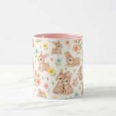 Mug Cute Bunnies and Flowers Pattern (Centre)
