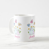 Mug Cute Bunnies avec marguerites de printemps et papi (Devant gauche)