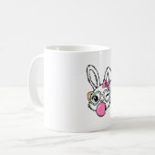 Mug Cute Bunny Face Bubblegum Glasses Pink Coquette Bo (Devant gauche)