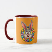 Mug Cute Bunny Face – Easter Wreath Style caneca (Gauche)